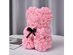 Homvare Foam Rose Teddy Bear 10" with Gift Box for Valentines Day, Anniversary and Birthday - Pink/Black