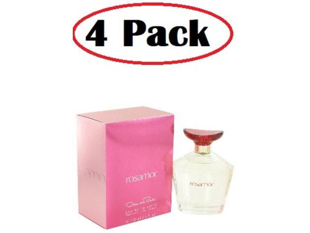4 Pack of Rosamor by Oscar De La Renta Eau De Toilette Spray 3.4 oz