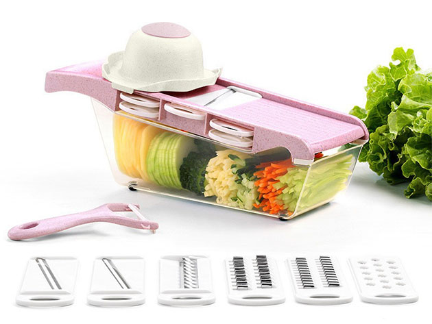 6-in-1 Multifunctional Vegetable Cutter Set (Pink)