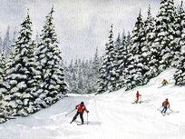 How to Paint a Skiing Landscape with Watercolor - Product Image