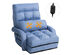 Costway Folding Floor Single Sofa Massage Recliner Chair W/ a Pillow 5 Adjustable Backrest Position Leisure Lounge Couch - Blue