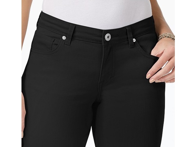 Style & Co Women's Cuffed Denim Skimmer Shorts Black Size 16