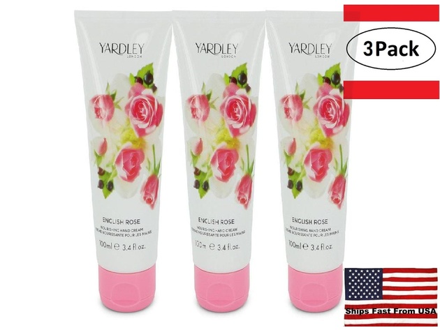 3 Pack English Rose Yardley by Yardley London Hand Cream 3.4 oz for Women