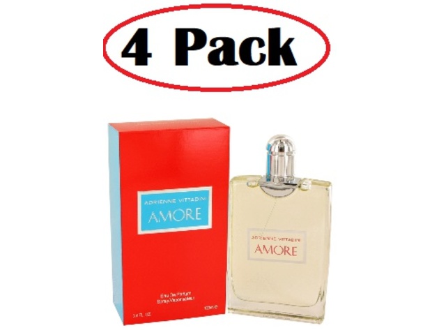 4 Pack of Adrienne Vittadini Amore by Adrienne Vittadini Eau De Parfum Spray 2.5 oz