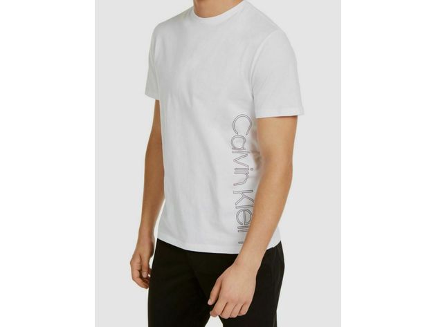 Calvin Klein Men's Side Logo T-Shirt White Size Small