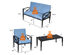 Costway 8 Piece Patio Furniture Set Aluminum Frame Cushioned Sofa Chair Coffee Table Blue