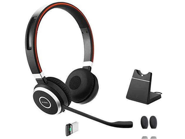Global Teck Evolve 65 Bluetooth Stereo On Ear Headset Bundle, USB Dongle - Black (Refurbished)