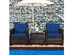 Costway 3PCS Patio Rattan Furniture Set Cushioned Conversation Set Coffee Table Navy - Navy