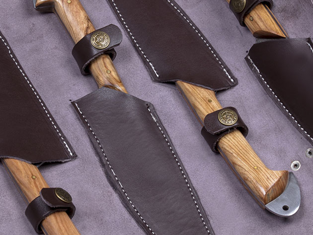 Rose Wood Chef Knives: Set of 4