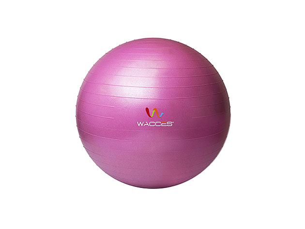 Wacces Anti-Burst Yoga Ball with Pump (Pink/29.5")