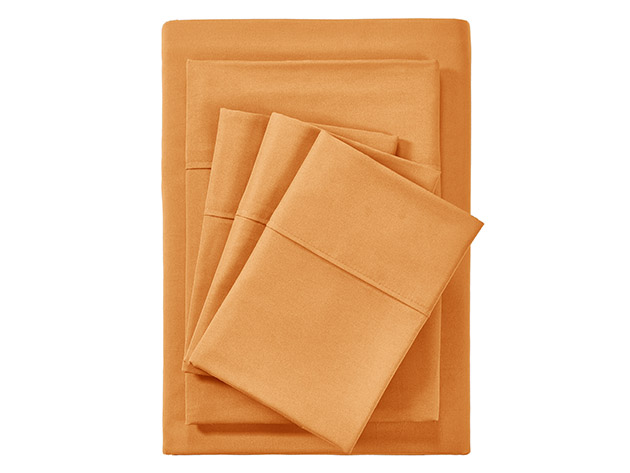 Bamboo 2000 Count 6-Piece Sheet Set with SnugGrip (Orange/Twin XL)