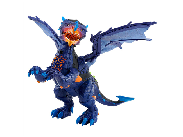 Untamed Legends Dragon in Vulcan Figure, Interactive Toy, Reacts to Your Touch with His Lifelike Wings, Dark Blue for $27