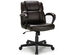 Costway Executive Leather Office Chair Adjustable Computer Desk Chair w/ Armrest - Brown