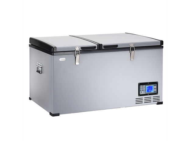 84-Quart Portable Electric Car Cooler Refrigerator / Freezer Compressor Camping - Black + Gray