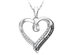 Sterling Silver White & Black Accent Diamond Heart Pendant Necklace with Chain