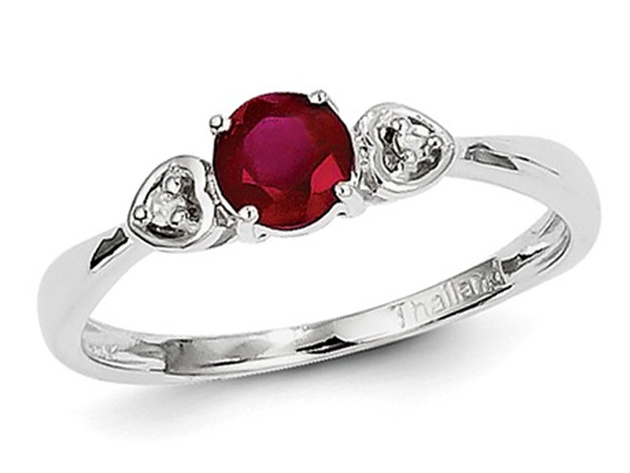 Lab Created Ruby Ring 1/2 Carat (ctw) in Sterling Silver - 9