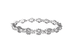 Silver Bow Tie Cubic Zirconia Tennis Bracelets with Pear Cut White Diamond Cubic Zirconia