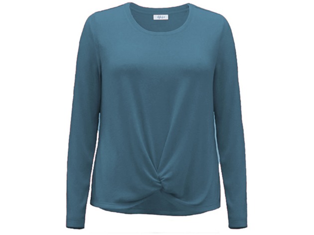 Style & Co Women's Twist-Hem Top Blue Size Large