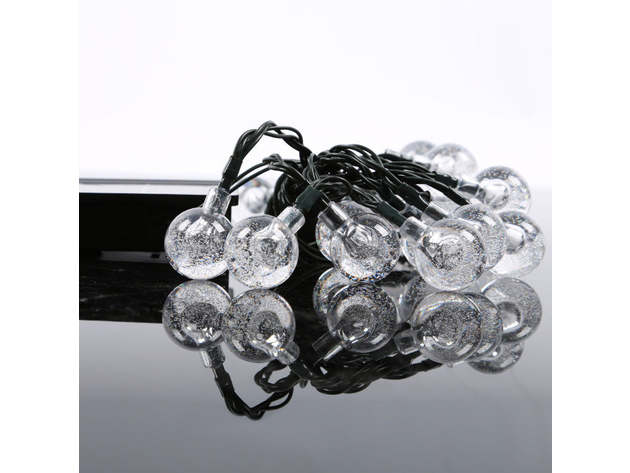 20 LED 16ft Crystal Ball Solar String Lights