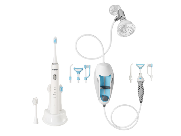 ToothShower Shower Flosser & Sonic ToothBrush Bundle (Couple Suite)