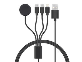 4-in-1 Multi-Port & Apple Watch Charging Cable (Black)