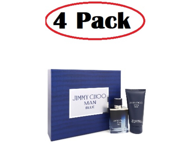 4 Pack of Jimmy Choo Man Blue by Jimmy Choo Gift Set -- 1.7 oz Eau De Toilette Spray + 3.3 oz Shower Gel