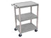 Offex 34"H Multipurpose 3-Shelf Movable Rolling Storage/Service Utility Cart, Grey