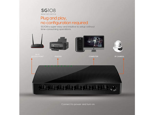 Tenda SG108  8-Port Gigabit Desktop Switch