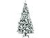 Costway 6ft Snow Flocked Hinged Christmas Tree w/ Berries & Poinsettia Flowers - White