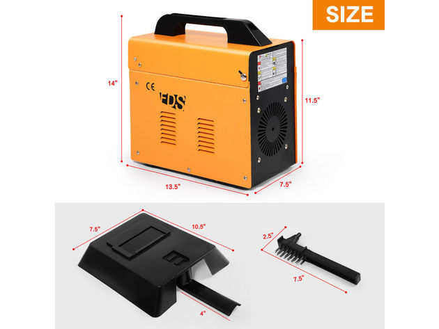 MIG 130 Welder Flux Core Wire Automatic Feed Welding Machine w/ Free Mask Yellow