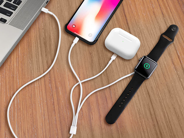 3-in-1 USB-C Charging Cable For Apple Watch, iPhone & AirPods