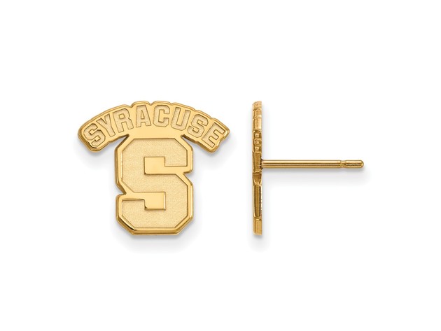 NCAA 14k Gold Plated Silver Syracuse University SM Post Earrings