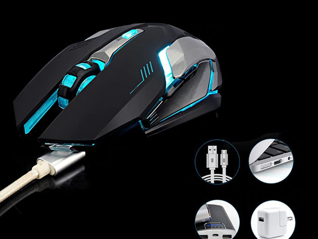 Ninja Dragon Stealth 7 Wireless Silent LED Backlit Mouse (Black)