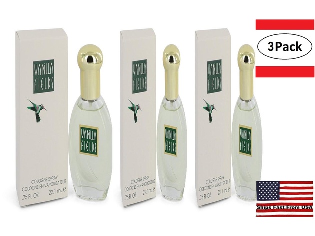 3 Pack VANILLA FIELDS by Coty Cologne Spray .75 oz for Women