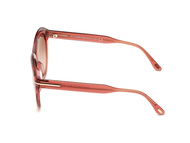 Tom Ford Shiny Pink & Gradient Brown Round Sunglasses (Store-Display Model)