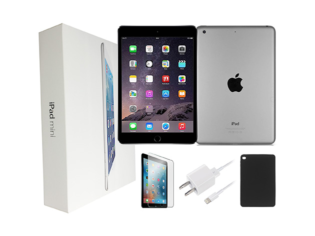 Apple iPad mini 4, 128GB (Refurbished: WiFi + 4G Unlocked) & Accessories Bundle