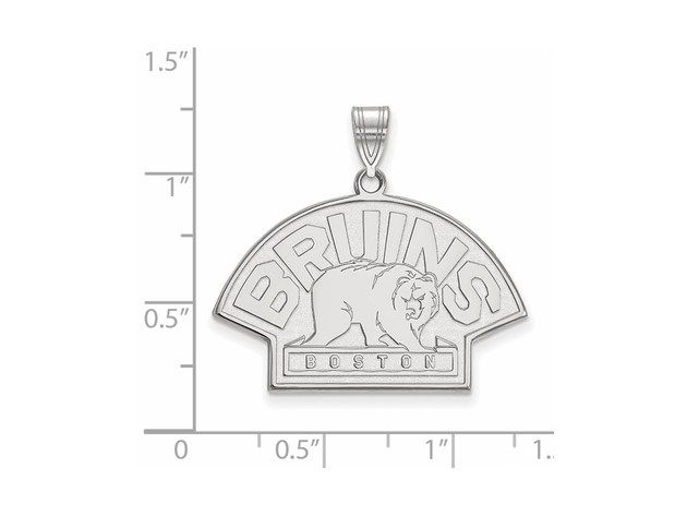 14k White Gold NHL Boston Bruins Large Pendant