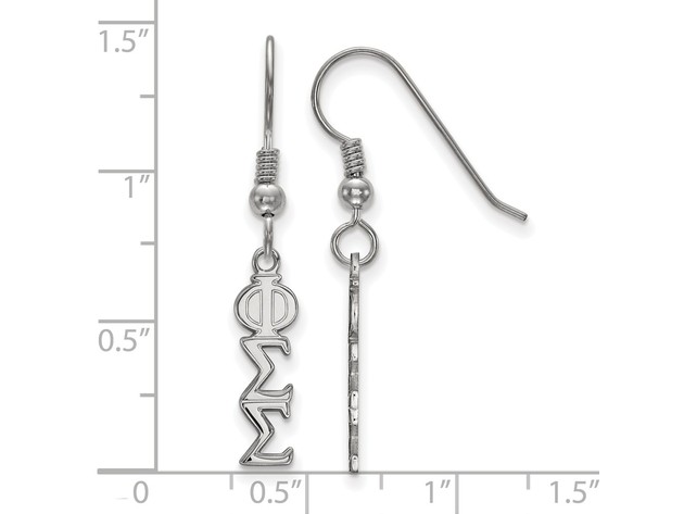Sterling Silver Small Phi Sigma Sigma Dangle Earrings
