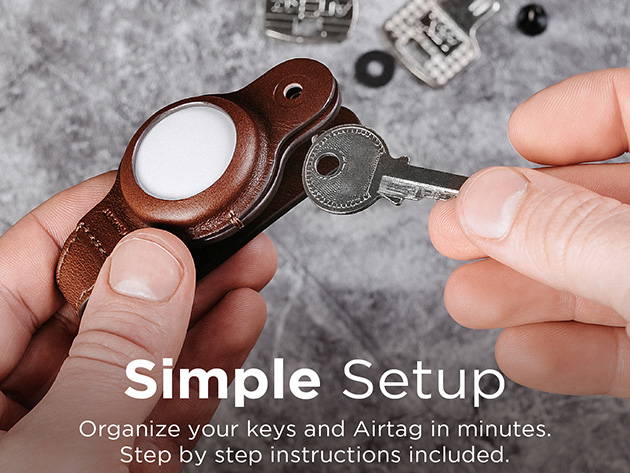 KeySmart® Air Leather 5-Key & Apple AirTag Organizer