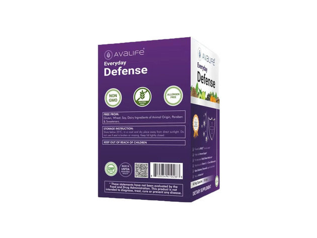 Avalife Everday Defense, Immune Support Capsules, for Men & Women - Gluten Free, Vegan & Non-GMO - 60 Capsules