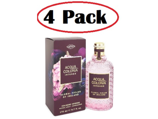 4 Pack of 4711 Acqua Colonia Floral Fields of Ireland by 4711 Eau De Cologne Intense Spray (Unisex) 5.7 oz