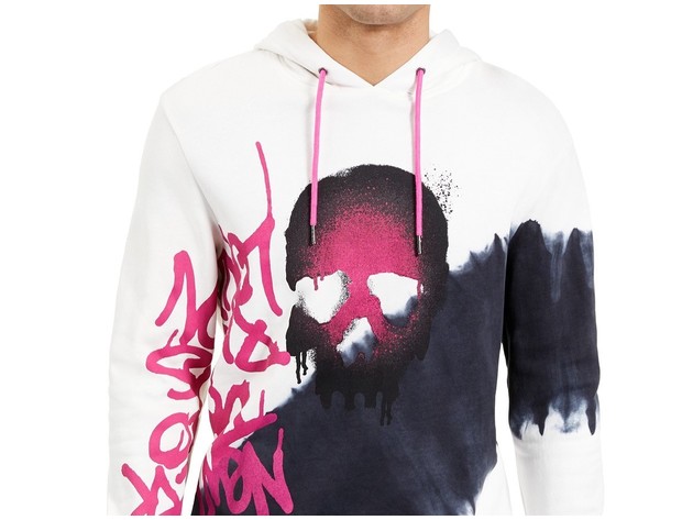 INC International Concepts Men's Graffiti Skull Hoodie Black Size Extra Large