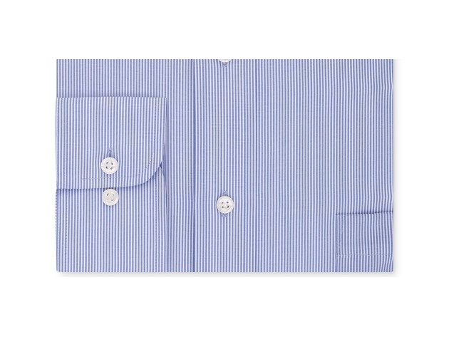 Eagle Men's Big & Tall Classic-Fit Stretch Collar Non-Iron Blue Stripe Dress Shirt Blue Size 17-37-38