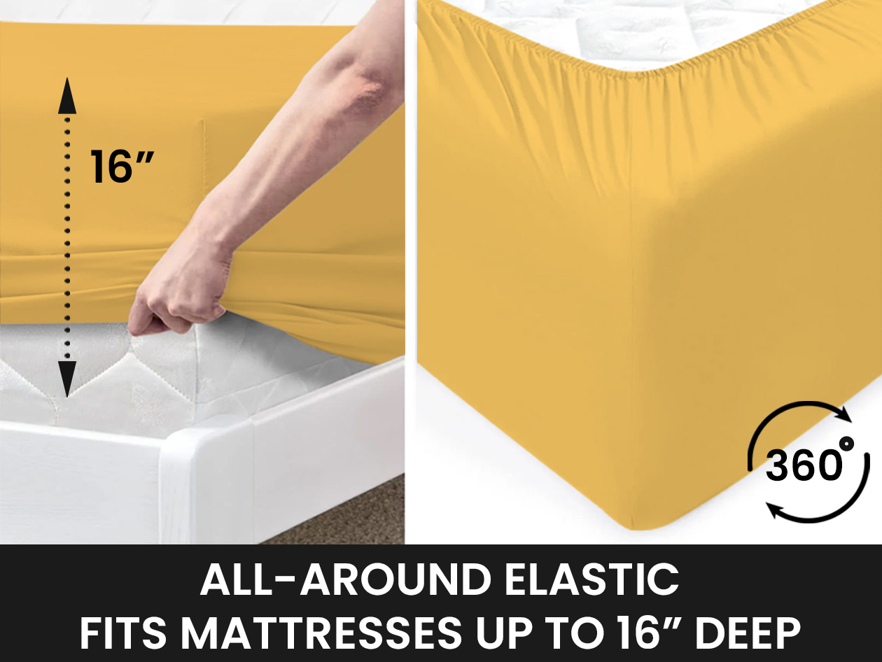 Super-Soft 1800 Series Bamboo Blend 6-Piece Sheet Set (Gold/Full)