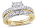 Princess Cut Diamond Engagement Ring & Wedding Band Set 1.0 Carat (ctw Color H-I Clarity I2-I3 ) in 14K White & Yellow Gold - 10