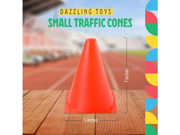 7-inch Cones for Sports Practice & Drills 12-Pack