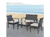 Costway 4 Piece Rattan Patio Furniture Set Garden Lawn Sofa Wicker Cushioned Seat Brown, Beige