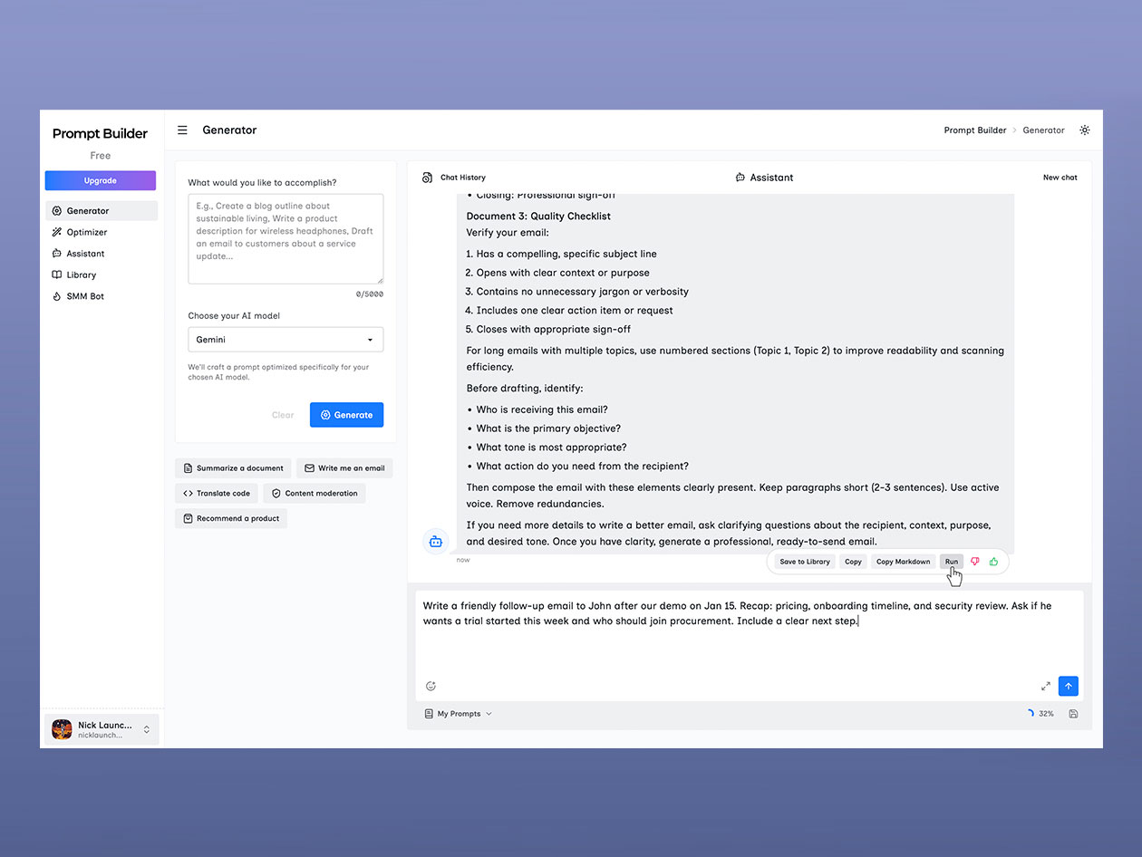 PromptBuilder - AI Prompt Engineer: Lifetime Subscription