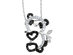 Synthetic Cubic Zirconia (CZ) (CZ) Panda Pendant Necklace in Sterling Silver with Chain