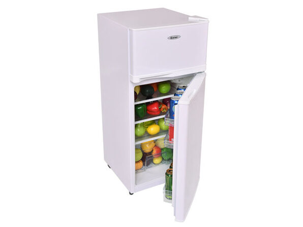 Costway 2 Doors 3.4 cu ft. Unit Compact Mini Refrigerator Freezer Cooler, White